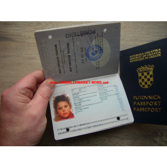 3 x old travel passport - Croatia & Bosnia Herzegovina