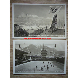 2 x postcard Garmisch-Partenkirchen - Winter Olympics 1936