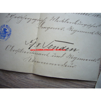 2nd Grand Ducal Mecklenburg Dragoon Regiment No. 18 - Documents