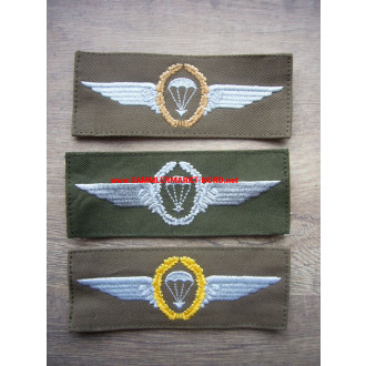 Bundeswehr - Fallschirmspringerabzeichen - Bronze, Silber und Gold - Stoffausführungen