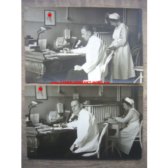 DRK Rotes Kreuz - 2 x Foto Arztzimmer mit Adolf Hitler Bild