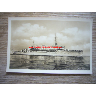 Kriegsmarine postcard - Artillery training ship - Brummer