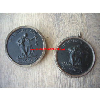 Gold für Eisen - In Eiserner Zeit 1916 - Medaille als Brosche & Kettenanhänger
