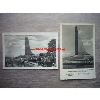 2 x postcard - Laboe naval memorial - 1st construction phase