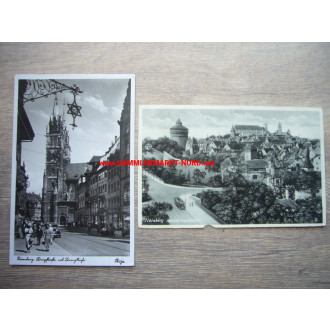 2 x Postkarte - Propagandastempel NSDAP Parteitag Nürnberg