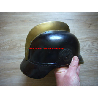 Leather helmet / spiked helmet - fire department - leather body