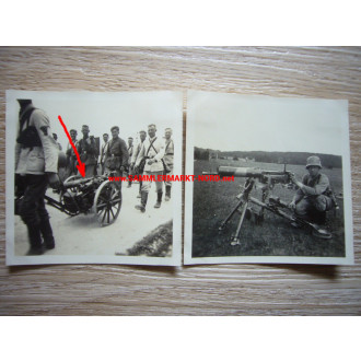 2 x Foto Reichsmarine - Soldaten mit getarnten schweren Maschinengewehr