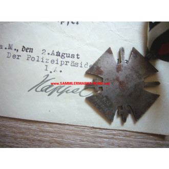 Ehrenkreuz für Frontkämpfer 1914-18 & Urkunde Frankfurt Main