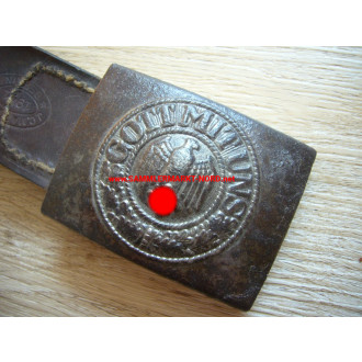 Wehrmacht belt buckle with leather tongue 1941