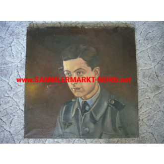 Oil picture Portrait Luftwaffe Flak aide