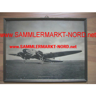 Gerahmte Fotografie - Heinkel Schnellverkehrsflugzeug He 111