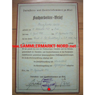 Facharbeiter Brief 1942 - Flugzeugbauer