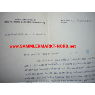 Dokument der Präsidialkanzlei des Führers und Reichskanzler (Ber