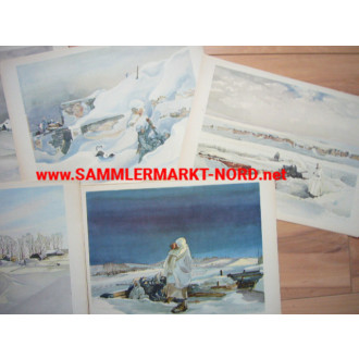 Soldaten in Eis und Schnee - 24 Aquarelle vom Winterkampf des XX
