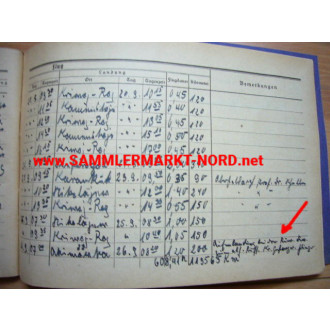 2 Flugbücher eines Kurierfliegers des Luftflottenkommando 4 (Ruß