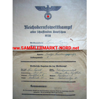 Reichsberufswettkampf 1938 (Hessen-Nassau) - Tüte mit Lösungen