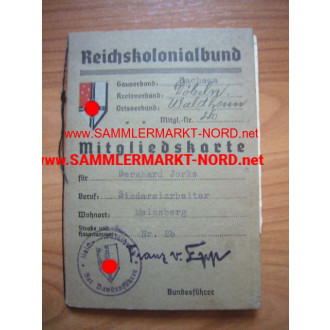 Mitgliedskarte Reichskolonialbund