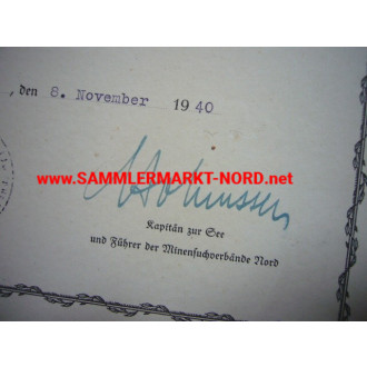 Kriegsmarine - Document deduction of a Minesweeper