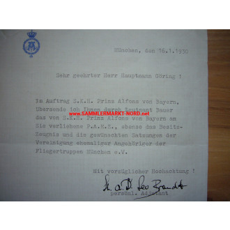 Dokument aus dem Nachlass von Reichsmarschall HERMANN GÖRING
