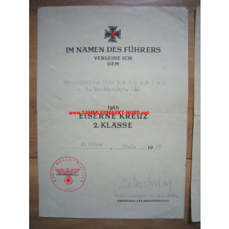 Award document group + memory tile - 6./ Panzer Grenadier Regim
