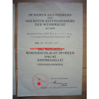 Urkundengruppe + Andenkenfliese 6./Panzer-Grenadier-Regiment 110