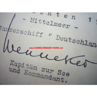 Kriegsmarine - Autograph von Admiral PAUL WENNEKER (Kommandant v