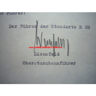 Autograph von SA Obersturmbannführer LIXENFELD - Führer der SA S