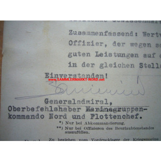 Kriegsmarine - Autograph von Generaladmiral OTTO SCHNIEWIND und 