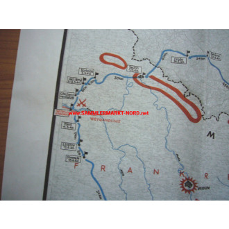 Einsatz des Infanterie Regiment 186 im Westen - Landkarte