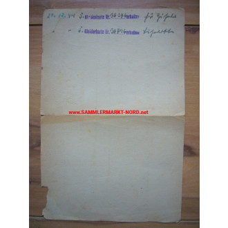Fllieger-Ausweis - Bütow, Dezember 1944 - für Evakuirung der Bev