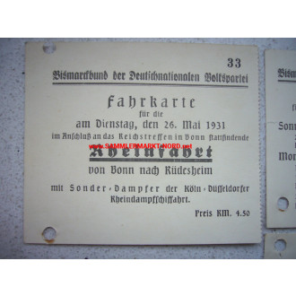 3 x Document - Bismarck Federation of German National People's P