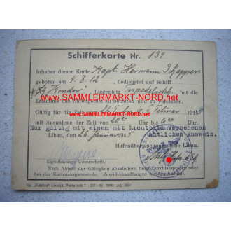 Kriegsmarine - Schifferkarte Nr. 134 für den Hafen LIBAU