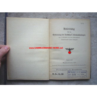 M.Dv. Nr. 88 Kriegsmarine - Anleitung für die Bedienung der Ansc