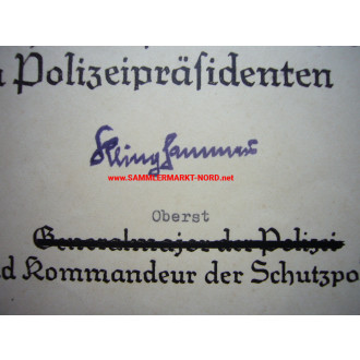 Ernennungsurkunde zum Zugwachtmeister der Schutzpolizei - Autogr