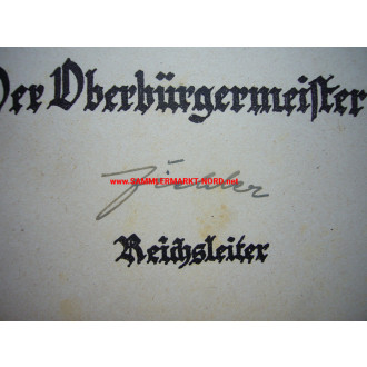 SS - Obergruppenführer KARL FIEHLER - Autograph