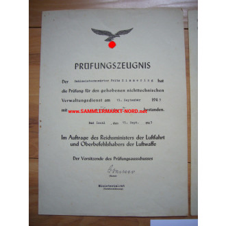 Luftwaffe - Urkundengruppe mit Eisernen Ehrenschild des Luftgaue