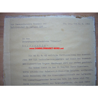 Luftwaffe - Certificate of Appreciation for a front repairer bus