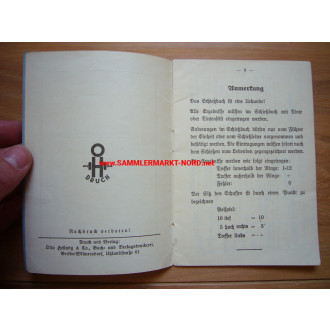 Schießbuch der HJ - Urkunde für die Schießauszeichnung