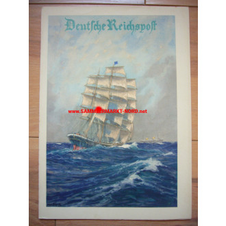 Schmuckblatt Telegramm Segelschiff