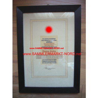 Large framed Honorary Diploma of the DAF - 25 years of work at t