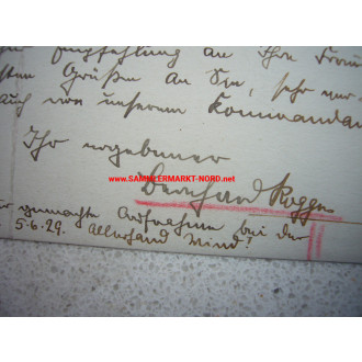 Kriegsmarine - Autograph von Vizeadmiral BERNHARD ROGGE (Kommand