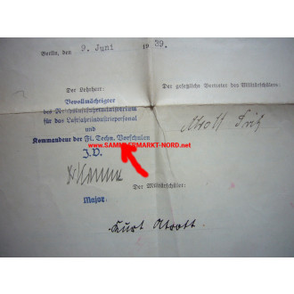 Luftwaffe - Document group & uniform badge - Fliegertechnische Vorschule