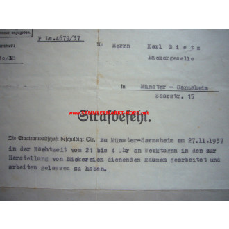 District court Stromberg (Hunsrück) - penalty order