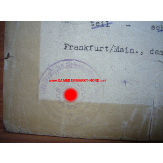 Grundausweis Nr. 131 für Bombenschaden - Frankfurt/Main 1944