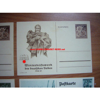 5 x Postkarte 3. Reich - Winterhilfswerk (WHW), usw.