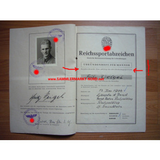 German police - Award book to the DRL Sports Badge in silver + c