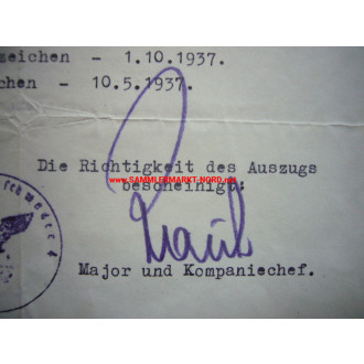 Luftwaffe - Soldbuch replacement Kurt Helm - Autograph of Major 