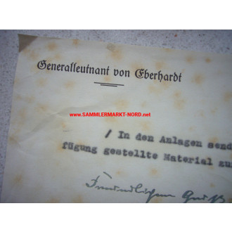Generalleutnant WALTER VON EBERHARDT - Autograph