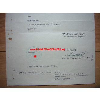 Wehrersatz-Inspektion Berlin - OBERST VON CLAUSEWITZ - Autograph