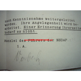 Kanzlei des Führers der NSDAP in Berlin - Dokument